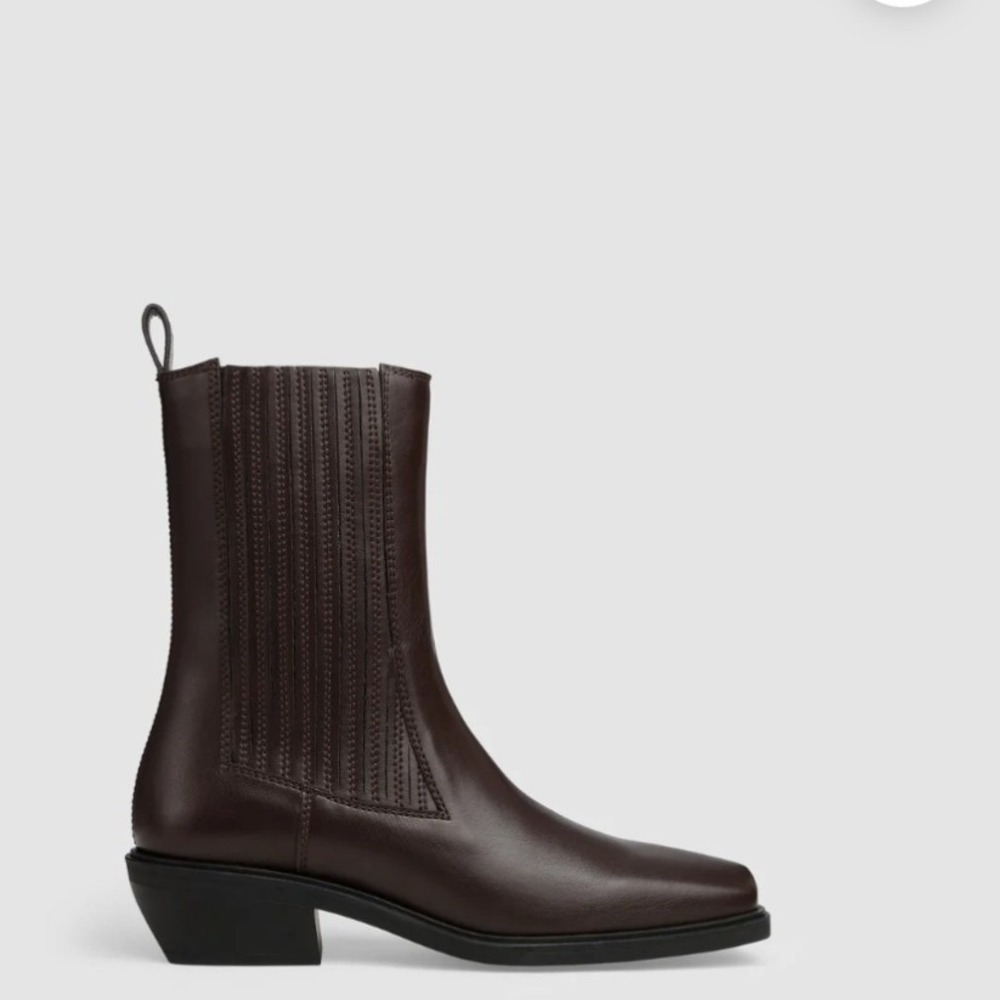 Prev Claudio Plus Brownie Apple Leather Vegan Western Chelsea Boots Size EU 41